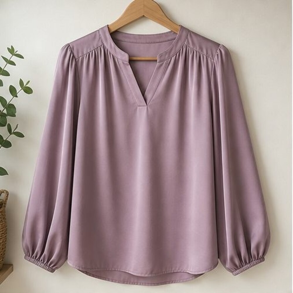 Mauve Tie Neck Blouse